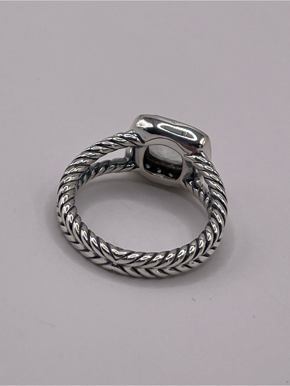 David Yurman Petite Albion Ring with Prasiolite and Diamonds - Picture 7 of 9